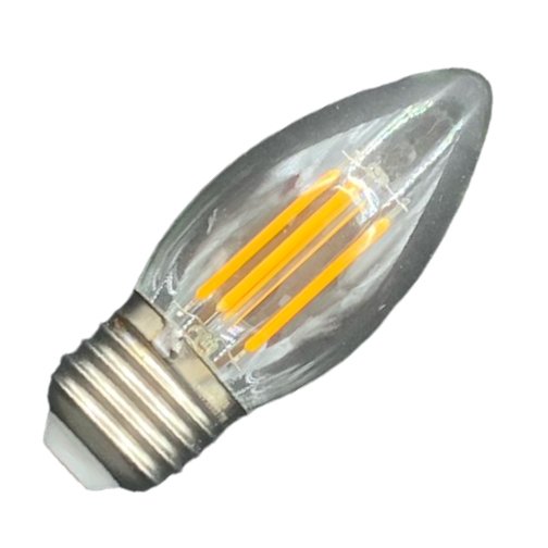 LGL LED Filament Candle Bulb C35 E27 White Clear Glass Series