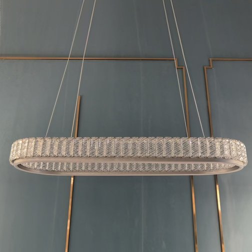 LGL Chandelier 9829-1000 Ellipse Stainless Steel Crystal Series