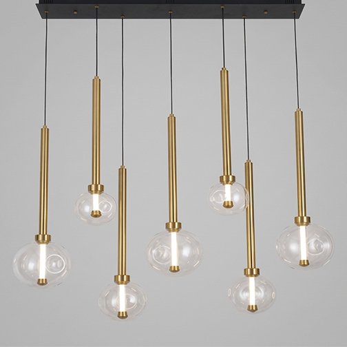 LGL LED Pendant Light 68188-7B-GDC White Black & Bronze Series