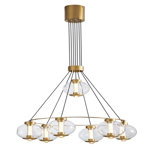 LGL LED Pendant Light 10101-7-GDC White Bronze Series