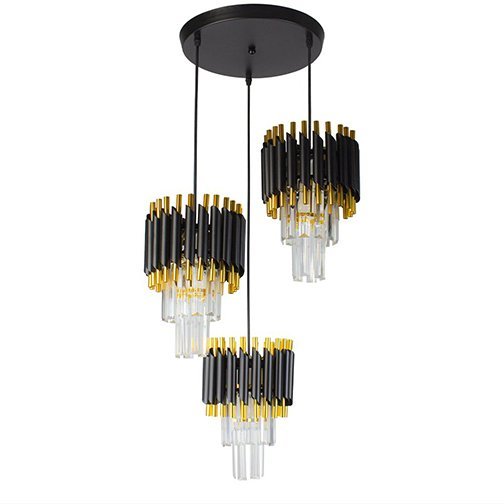 Pendent Triple Hanging S2009-3 E27 180*180MM BK+GD Series
