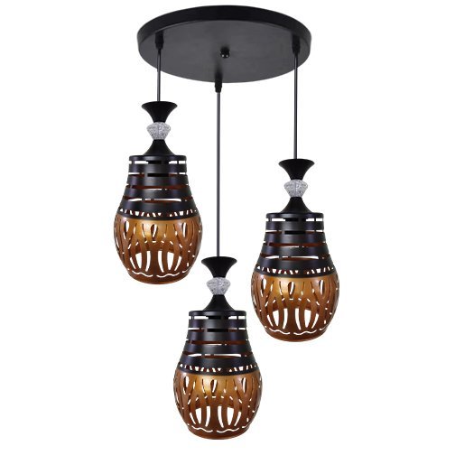 Pendant Lamp T019/3 E27 BK+GD Series