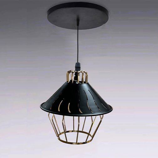 Pendant Lamp L076/1 E27 BK+GD Series