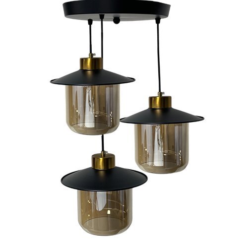 Pendant lamp triple yx06/3 amber,e27 Series