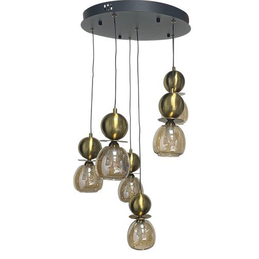 LED Pendent / 1054-6-GDA 40*40*20+250c SBK+Brz+Amb Series