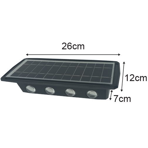 INC Solar Wall Lamp 178S-4 8ways I-30 Series