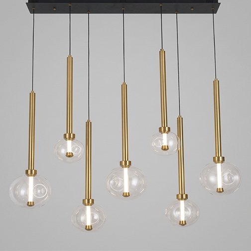 LED pendant light 68188-7B-GDC SBK+Brz+Clr+Irn+Gls Series