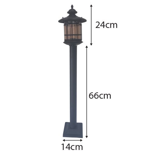 Antique Garden Bollard Lamp 40057 BK E27 Series