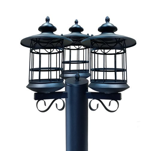 Antique 3 Head Garden Post Lamp 230CM E27 Series