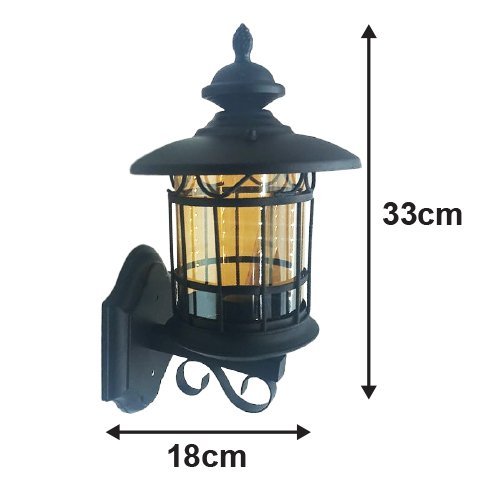 Antique Garden Wall Lamp 11752 BK E27 Series