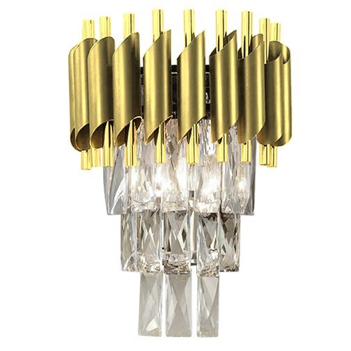Wall Lamp #8828 E27*2 GD+GD iron+crystal Series
