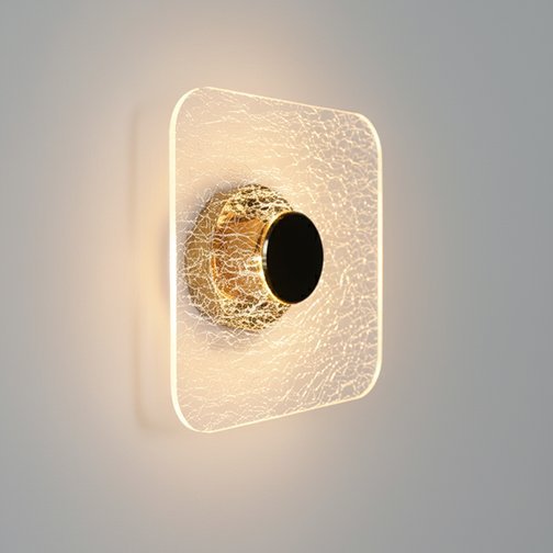 LED Wall light 6268/Alu+acrylic – GD – DL+WW 20x20cm Series
