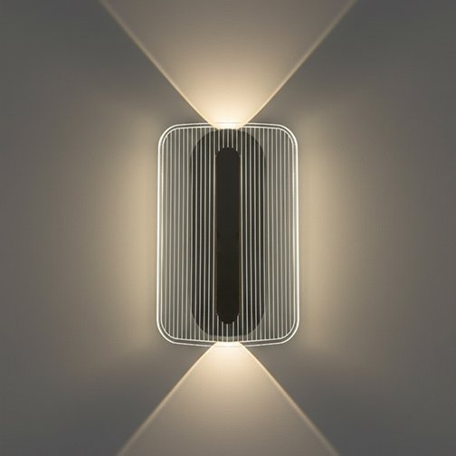 Wall light 6494/Alu+Acr GD+BK 8WTriCol 23×16 Series